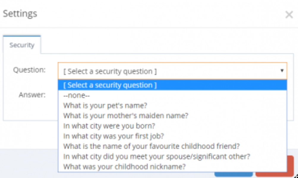 Security Questions